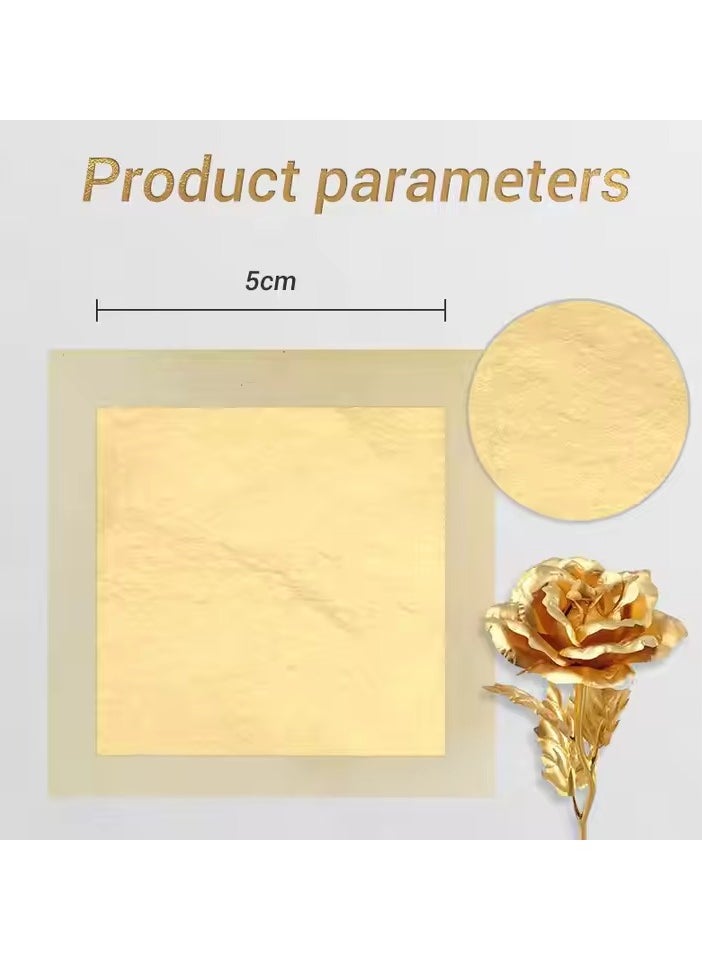 Generic 1.96*1.96 inch 24K gold leaf statue decoration Hoja dora skin care cake food drink coffee decoration gold leaf sheet gold paper  - Image 1