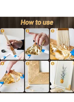 Generic 1.96*1.96 inch 24K gold leaf statue decoration Hoja dora skin care cake food drink coffee decoration gold leaf sheet gold paper  - Image 2