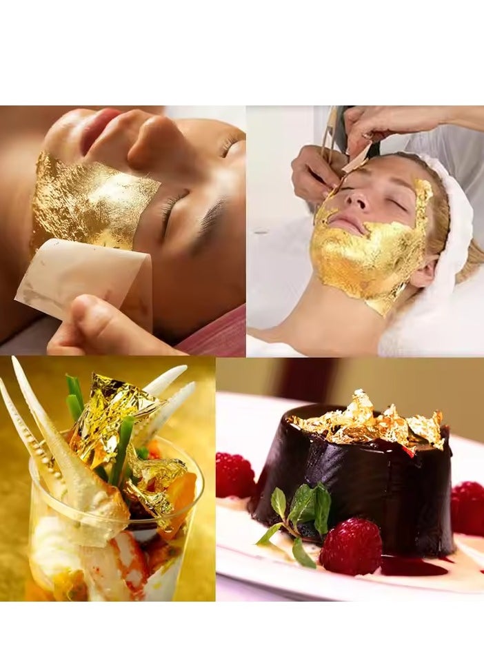 Generic 1.96*1.96 inch 24K gold leaf statue decoration Hoja dora skin care cake food drink coffee decoration gold leaf sheet gold paper  - Image 5