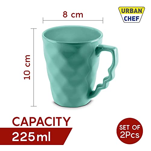URBAN CHEF Coffee Mugs, Ceramic Coffee Mug, Microwave Safe, Coffee Mug Set, Milk Mug with Handle Ideal for Birthday Gift, Anniversary Gift, Birthday Gift for Friends, Ceramic Mug, Prism Handcrafted Shine, Diwali Gift Items - 225 ML - Set of 4 (Multicolor) - Image 3
