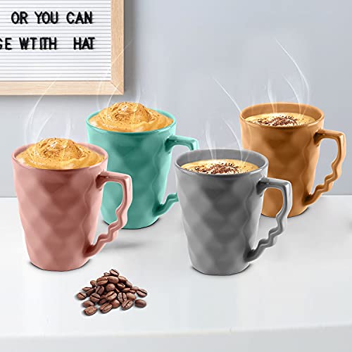 URBAN CHEF Coffee Mugs, Ceramic Coffee Mug, Microwave Safe, Coffee Mug Set, Milk Mug with Handle Ideal for Birthday Gift, Anniversary Gift, Birthday Gift for Friends, Ceramic Mug, Prism Handcrafted Shine, Diwali Gift Items - 225 ML - Set of 4 (Multicolor) - Image 1