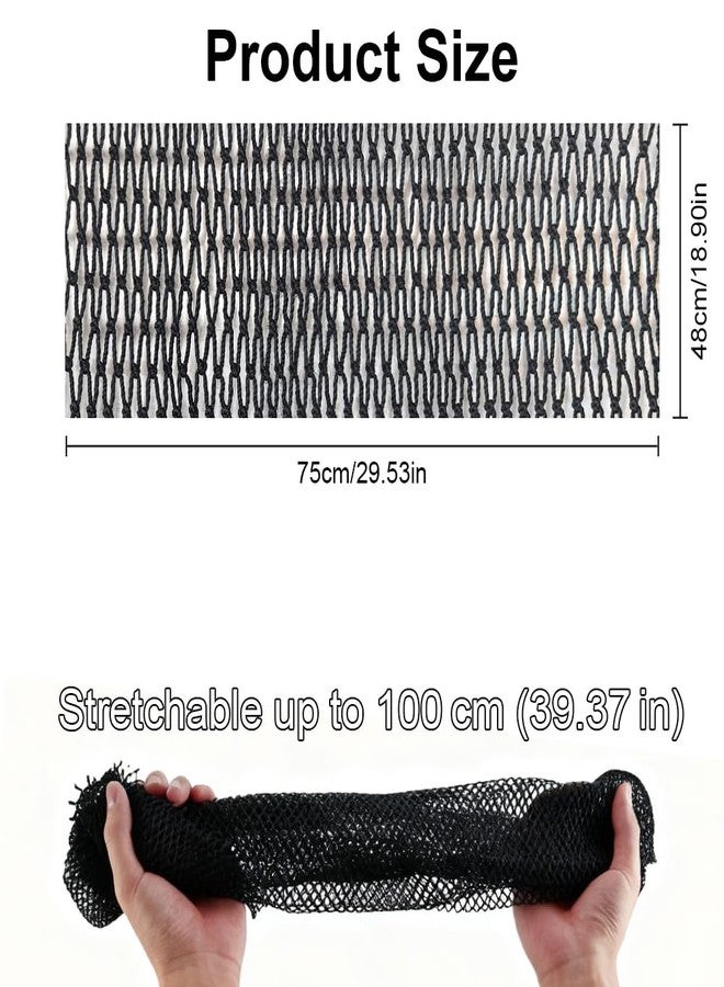 AOOSA African Net Sponge with Knots, Authentic Back Scrubber and Exfoliating Bath Sponge, Long Body Scrubber for Shower Skin Smoother, Fast Drying Net Sponge for Women and Men - Black - Image 2
