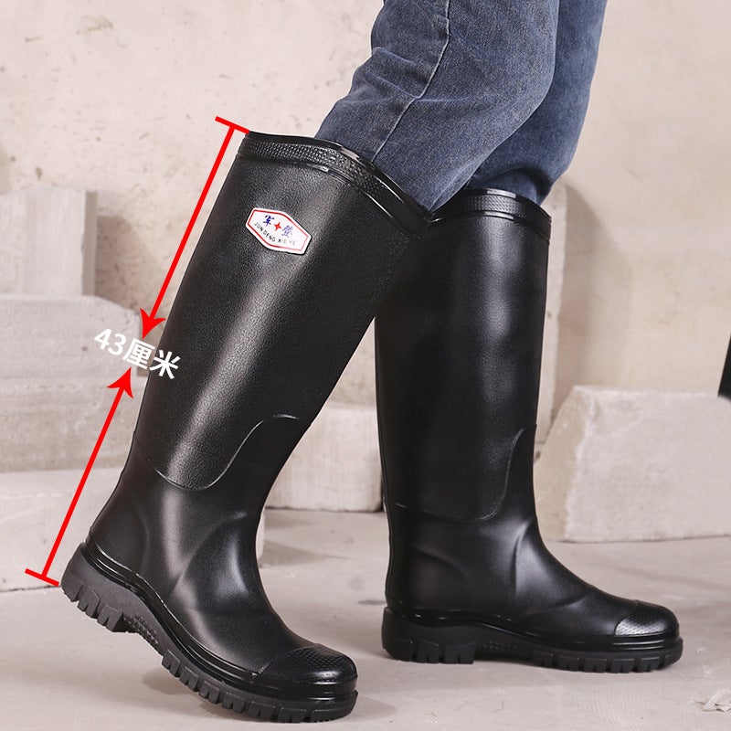 High-Rise Men'S Rain Boots 36-45 Size Men'S And Women'S Rain Boots Wading Shoes One-Piece Anti-Slip Water Shoes Rubber Shoes Overshoes - Image 5