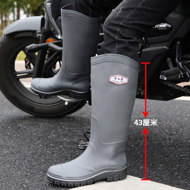High-Rise Men'S Rain Boots 36-45 Size Men'S And Women'S Rain Boots Wading Shoes One-Piece Anti-Slip Water Shoes Rubber Shoes Overshoes - Image 4