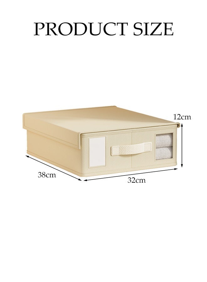 2-Piece  Large Capacity Clothes Storage Box,Storage Containers with Lids, Clothes Storage Bins for Bed Linens Quilt Cover, Bedding (38*32*12cm) - Image 3
