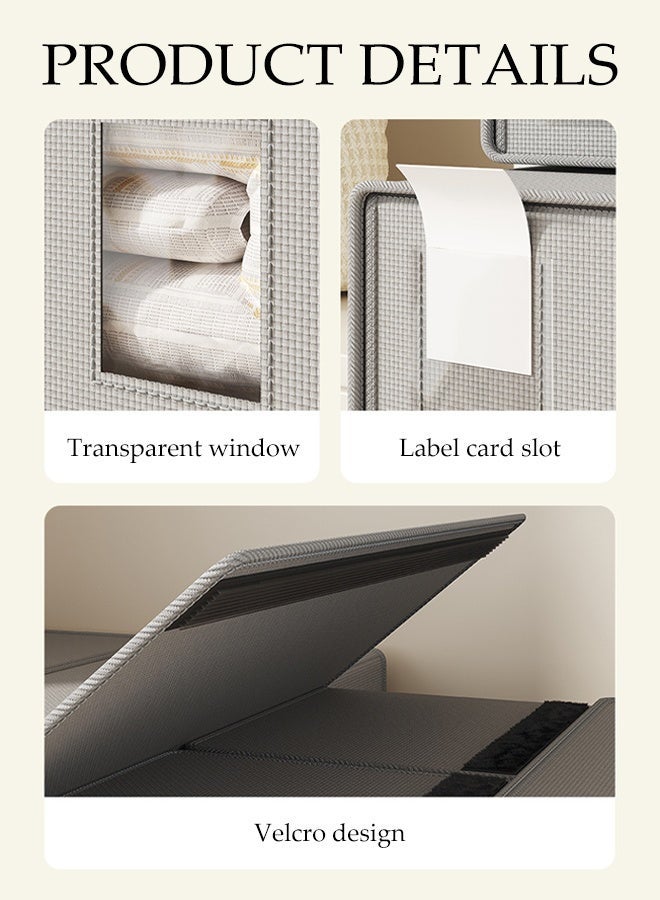 2-Piece  Large Capacity Clothes Storage Box,Storage Containers with Lids, Clothes Storage Bins for Bed Linens Quilt Cover, Bedding (38*32*12cm) - Image 4