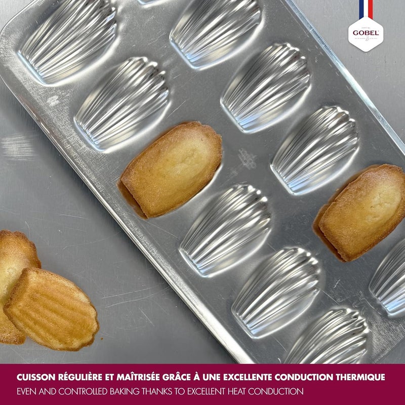 Gobel 12 Count Heavy Tinned Steel Madeleine Sheet Pan, Made in France - Image 2