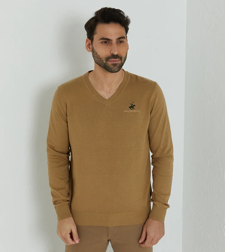 BEVERLY HILLS POLO CLUB Solid V-Neck Sweater