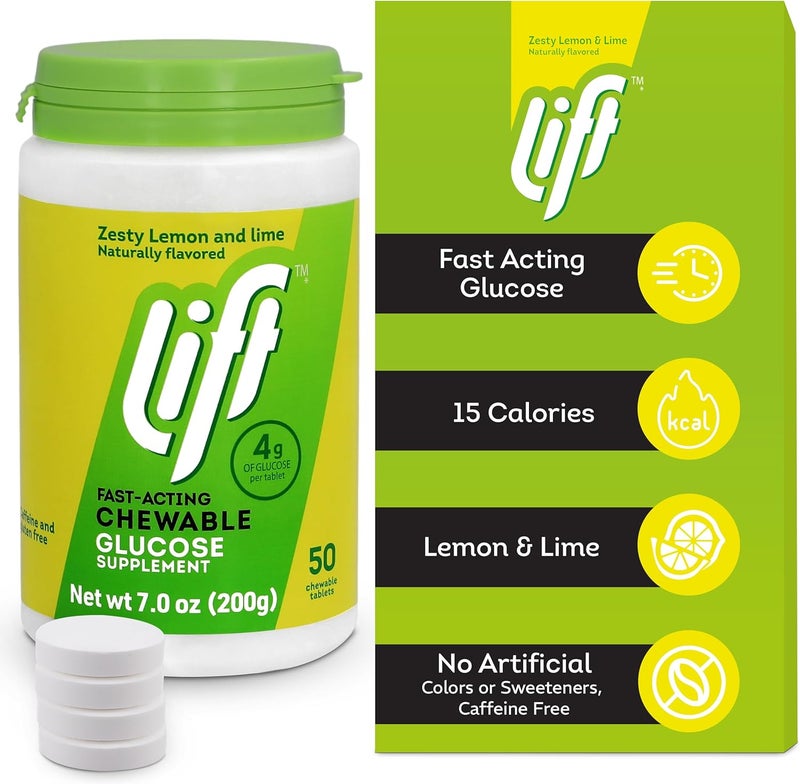 Lift Glucose FastActing Glucose Chewable Energy Tablets Lemon  Lime 50 ct Jar Pack of 6 - Image 2