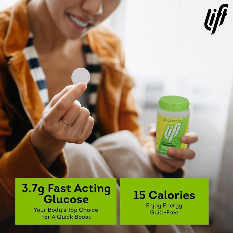 Lift Glucose FastActing Glucose Chewable Energy Tablets Lemon  Lime 50 ct Jar Pack of 6 - Image 3