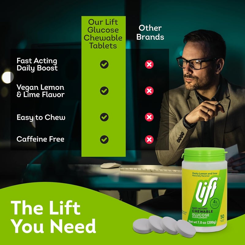 Lift Glucose FastActing Glucose Chewable Energy Tablets Lemon  Lime 50 ct Jar Pack of 6 - Image 5