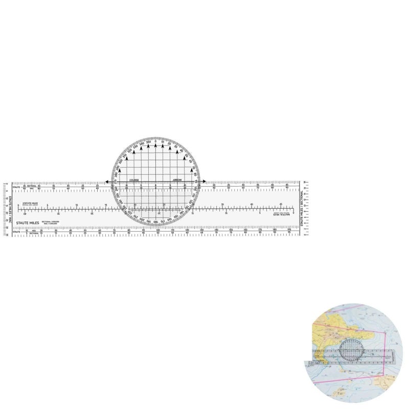 Aviation Plotter Flight Navigation Tool 13 2 Inch Transparent Nautical Statute Miles - Image 3
