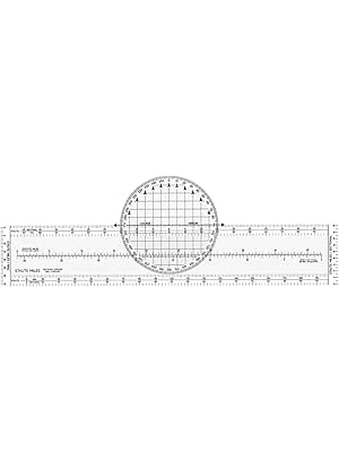 Aviation Plotter Flight Navigation Tool 13 2 Inch Transparent Nautical Statute Miles - Image 1