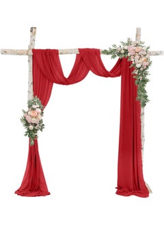 Filloxy Filloxy Satin Silk Backdrop for Haldi Decoration Pooja Wedding Festive Ceremonies Cloth Decor Party Functions 44 cm Width 6 Meter RED 