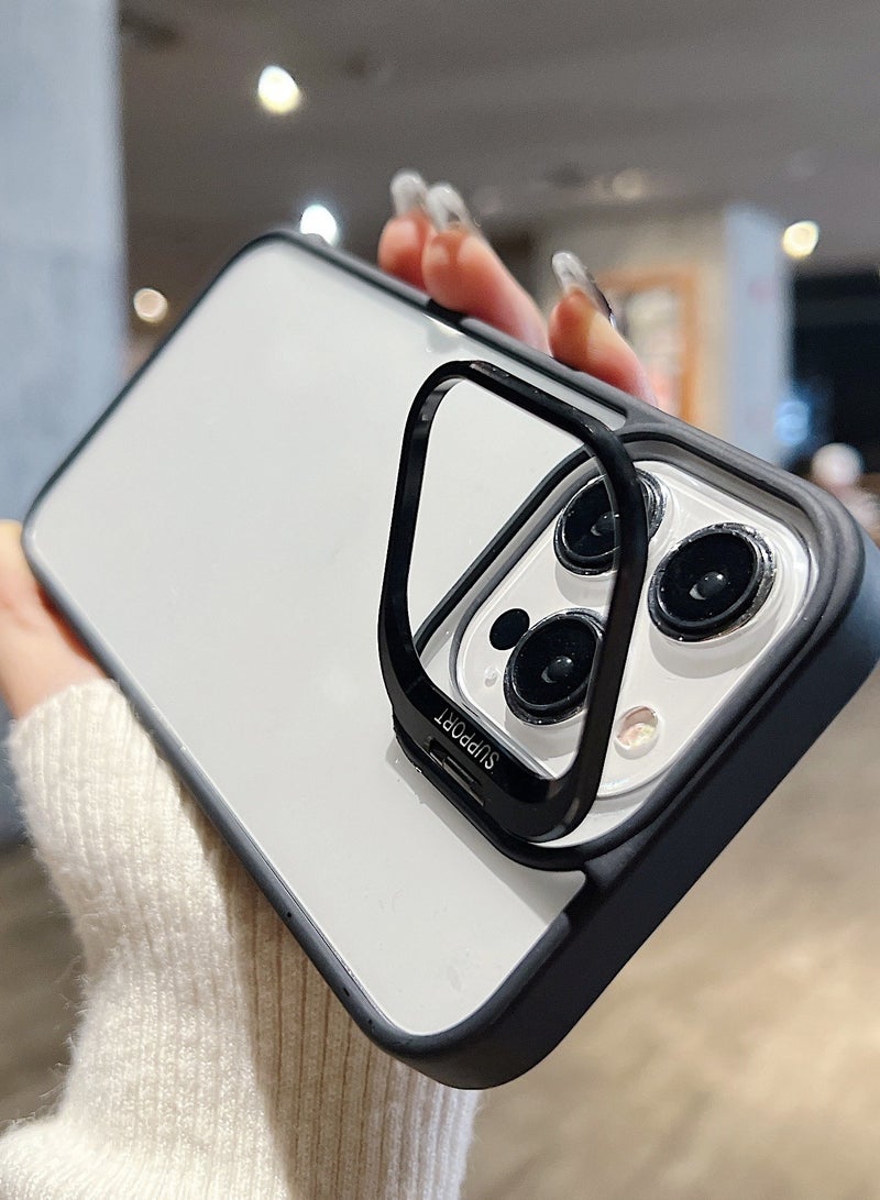 حافظة iPhone 16 Pro Max مع حامل غير مرئي ومرفق مغناطيسي وغطاء حماية للعدسة - Image 3