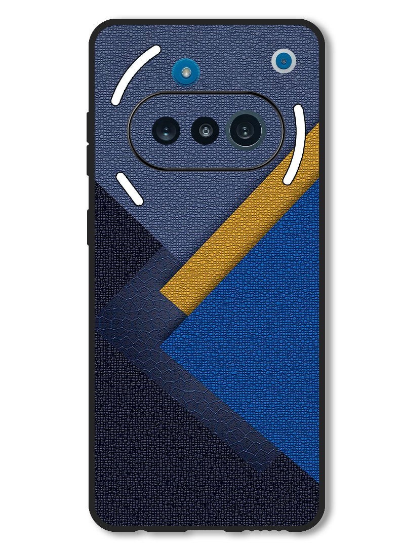 Theodor Case Compatible with Nothing Phone 3a Protection Shockproof Bumper Cover Triangles Leather Shades Pattern - Image 1