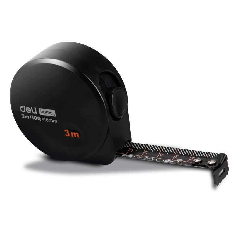 DELI Tape Measure 10ft3m Small Retractable Metric Tape Measure Easy ReadNonSlip Rubber Back Precise Measurement Durable Portable Pocket Measuring Tape Suitable for Home and Work