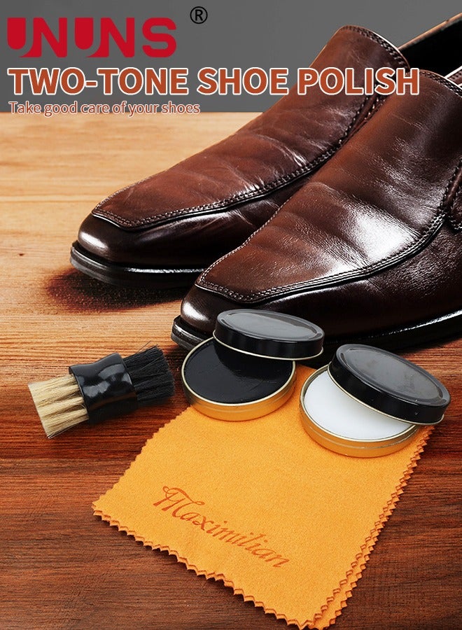 UNUNS Shoe Shine Kit,8PCS Shoe Polish with PU Leather,Sleek Elegant Case,Travel Shoe Shine Brush Kit for Leather Boots Shoe Care and Cleaning,Brown - Image 3