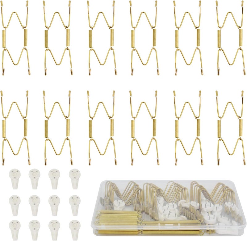 KAHIT Plate Hangers for The Wall, Plate Wall Hangers for Display Wall Plate Hangers Plate Holders for Displaying On Wall Plate Holder Platter Hangers for The Wall Plate Hanger (4"-12Pack) - Image 1
