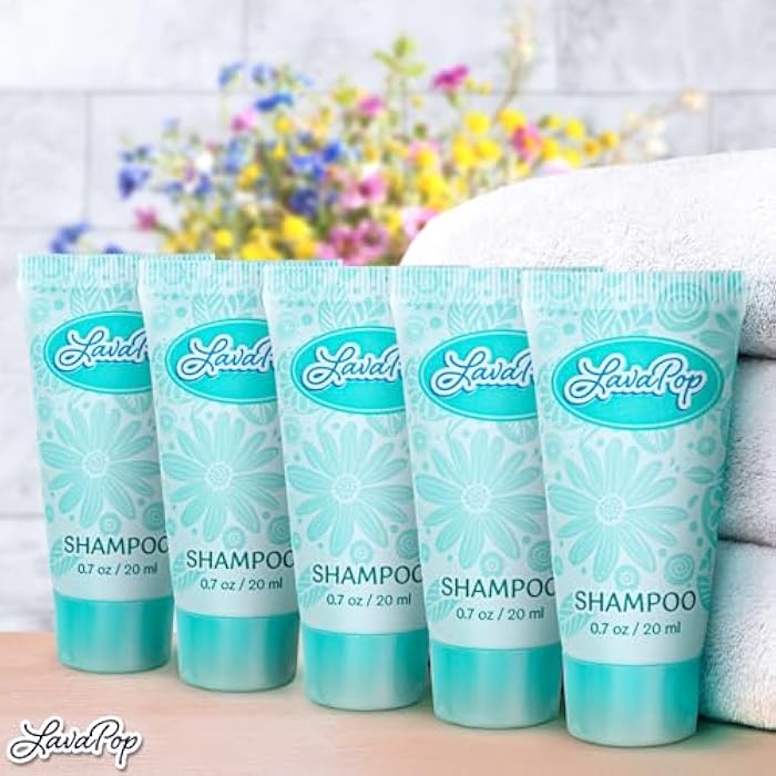 LavaPop - Travel Size Hotel Shampoo - Iris, Violet & Amber, 0.7 fl oz, 100 Pack - Delight Your Guests with Calming & Comforting Shampoo - Bulk Small Toiletries for Airbnb, Motels & Guest Rooms - Image 4