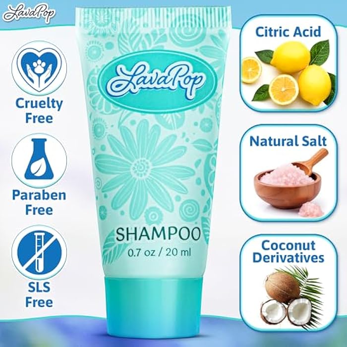 LavaPop - Travel Size Hotel Shampoo - Iris, Violet & Amber, 0.7 fl oz, 100 Pack - Delight Your Guests with Calming & Comforting Shampoo - Bulk Small Toiletries for Airbnb, Motels & Guest Rooms - Image 2