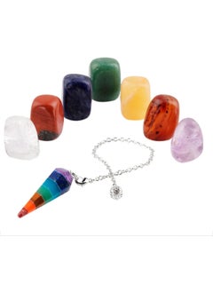 rockcloud Rockcloud Healing Crystal Kit,7 Chakra Stones & Pendulum Meditation Set 