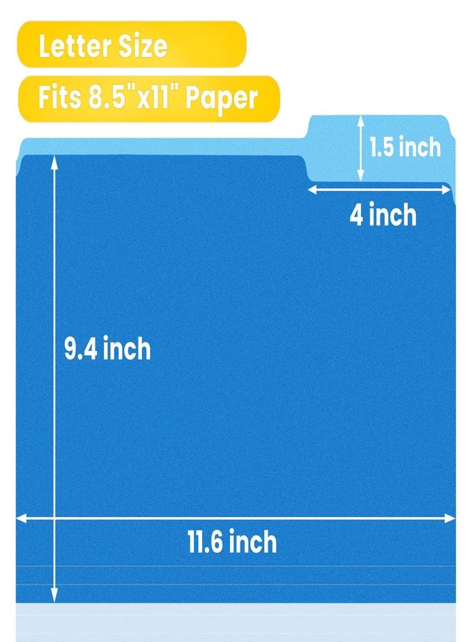 SUNEE File Folders, 150 Pack Manilla Folders 8.5 x 11, Colored File Folders Home Office School Supplies for Documents Files Paper, 5 Assorted Colors - Image 3
