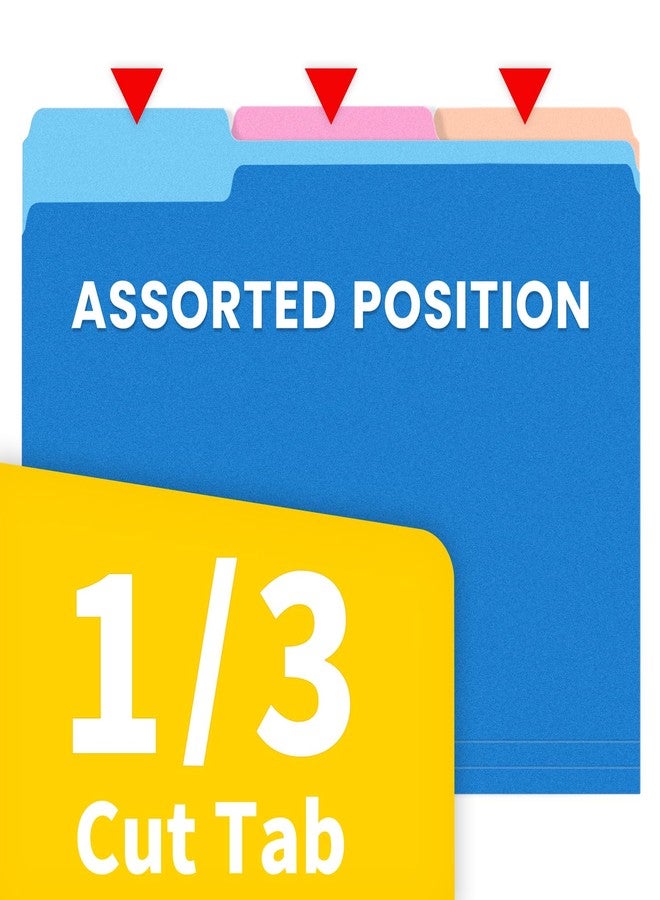 SUNEE File Folders, 150 Pack Manilla Folders 8.5 x 11, Colored File Folders Home Office School Supplies for Documents Files Paper, 5 Assorted Colors - Image 4