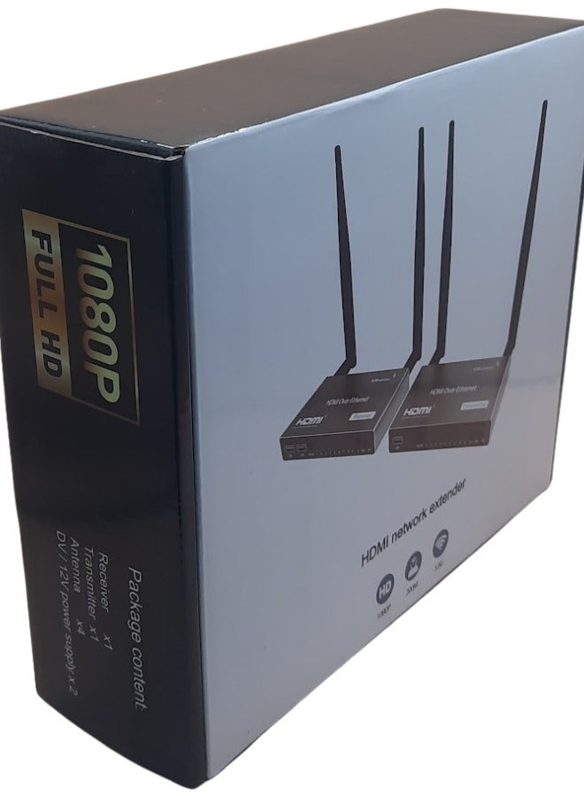 HDMI 200M Wireless Extender | Long-Distance Signal Transmission | IR Remote Control | 1080p Resolution | Plug-and-Play - Image 1