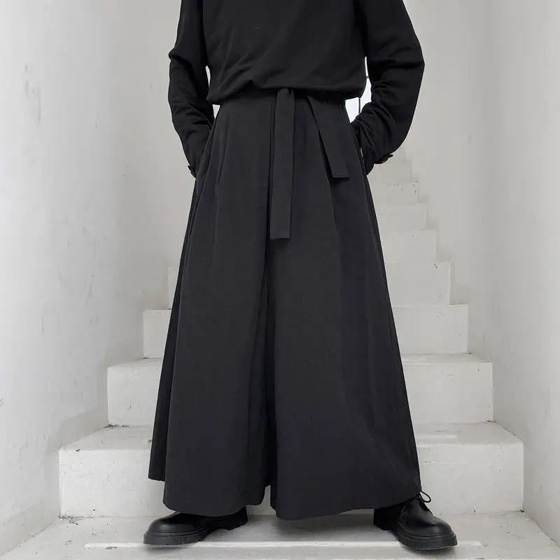 Yamamoto Style Wide-Leg Skirt Pants 506#black - Image 1