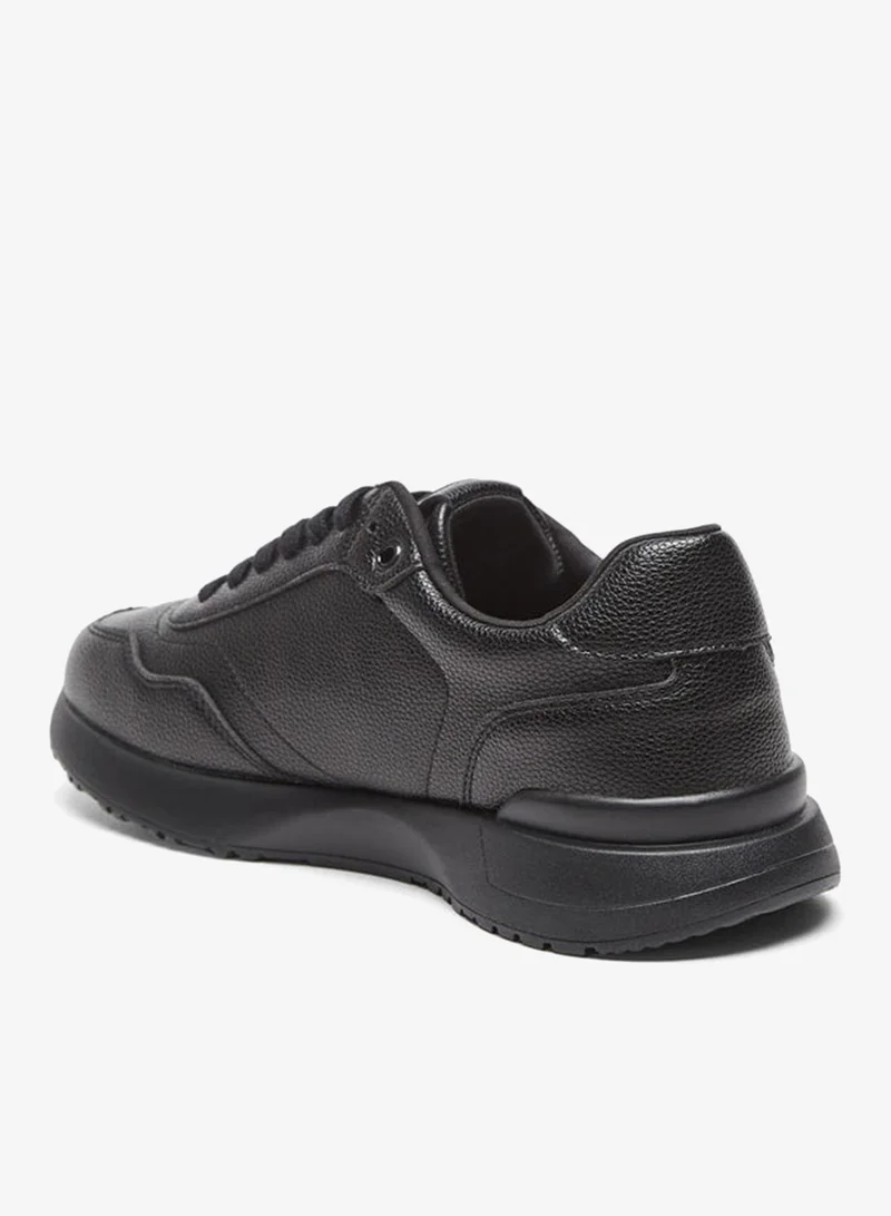 Flora Bella By Shoexpress Monotone Low Ankle Sneakers with Lace-Up Closure