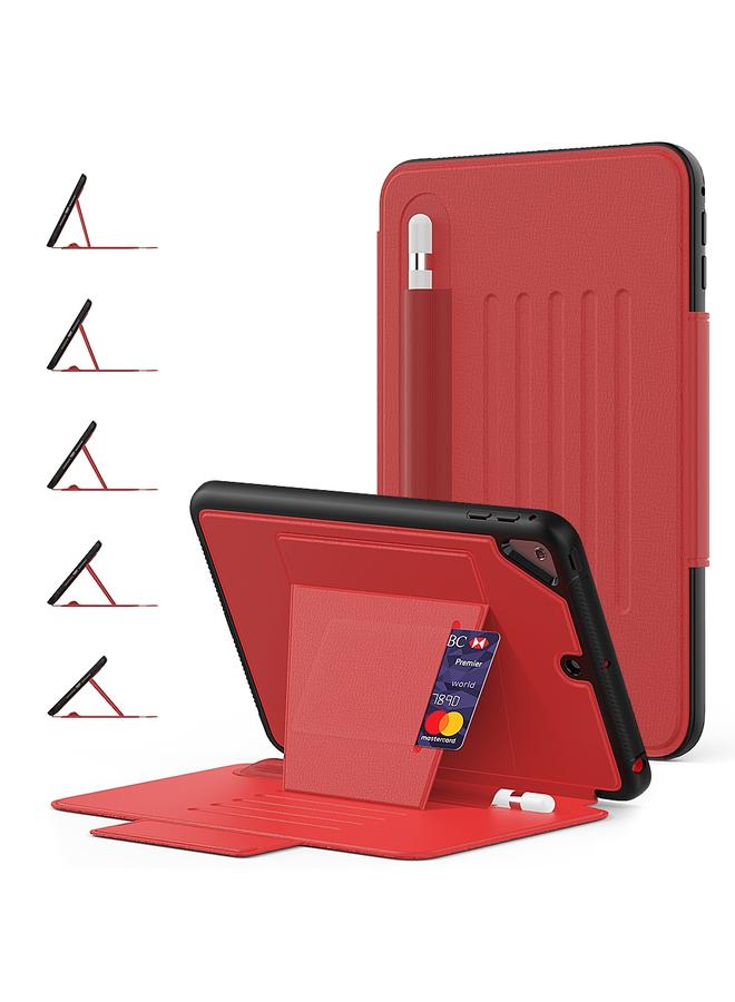 زبون حافظة جلدية واقية متعددة الوظائف لجهاز iPad Mini 5 مع حامل وفتحات للبطاقات وفتحة للقلم ووظيفة الاستيقاظ / السكون - Image 2