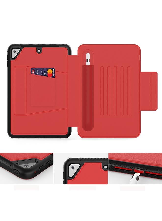 زبون حافظة جلدية واقية متعددة الوظائف لجهاز iPad Mini 5 مع حامل وفتحات للبطاقات وفتحة للقلم ووظيفة الاستيقاظ / السكون - Image 5