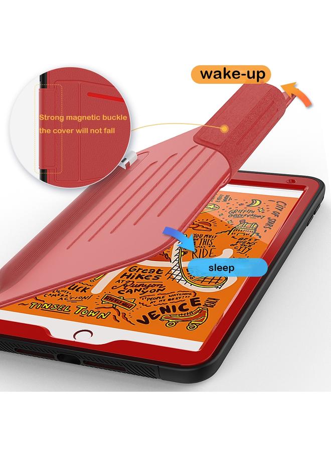 زبون حافظة جلدية واقية متعددة الوظائف لجهاز iPad Mini 5 مع حامل وفتحات للبطاقات وفتحة للقلم ووظيفة الاستيقاظ / السكون - Image 4
