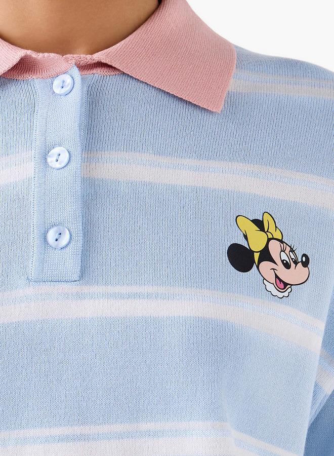 SP Characters Polo T-shirt with Minnie Mouse Print - Image 4