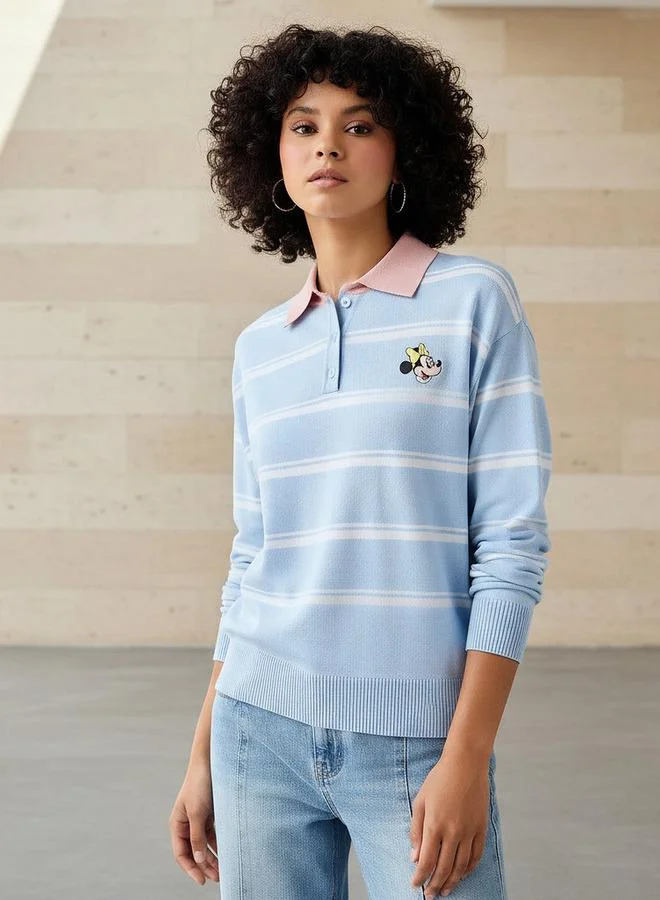 SP Characters Polo T shirt with Minnie Mouse Print