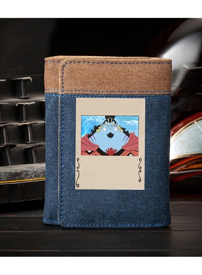 New Anime Pattern Design Canvas Vertical Wallet