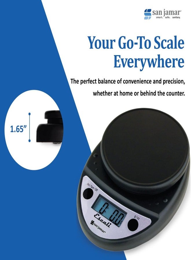 Escali Primo NSF Listed Digital Scale, 11 lb/5 kg, Black (SCDGP11BK) - Image 4