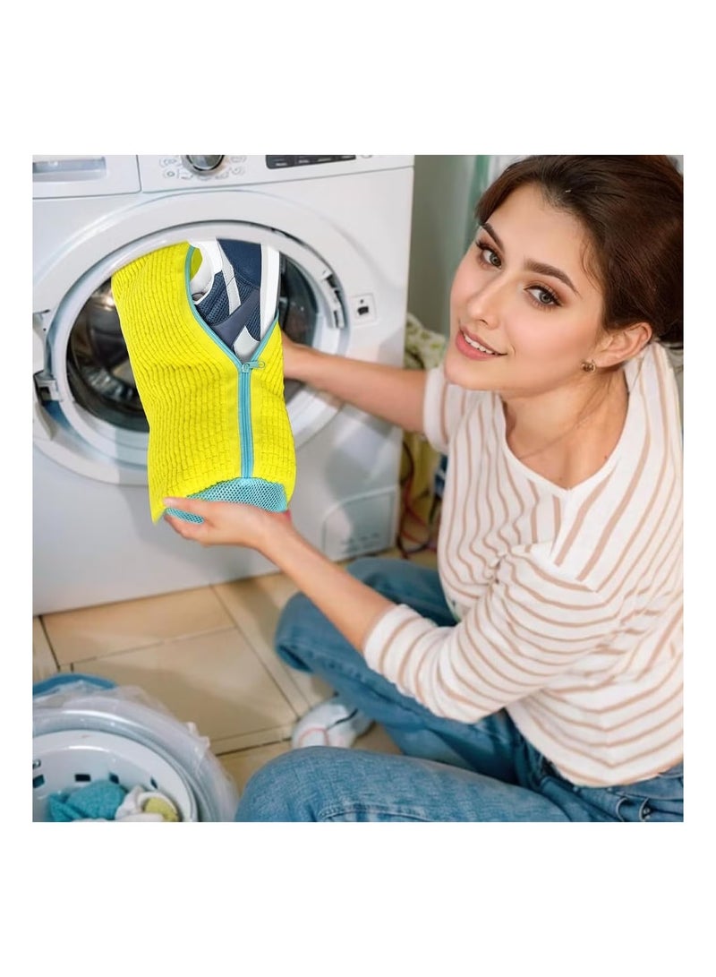 Shoe, boot, and sneaker washing bag - Washing machine shoe bag - Reusable and hanging shoe washing bag for washer and dryer, multi-colored shoe bag for all types and sizes of shoes - Image 2