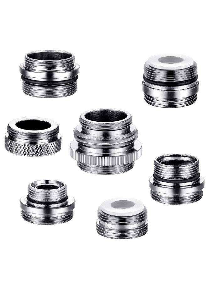 Hotop 7 Pieces Faucet Adapter Kit  Kitchen Sink Brass Aerator Adapter Male Female Faucet Adapter To Connect Garden Hose  Water Filter  Standard Hose Via Diverter - Image 1