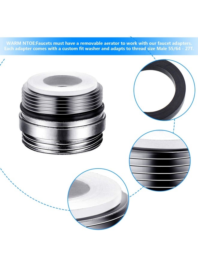 Hotop 7 Pieces Faucet Adapter Kit  Kitchen Sink Brass Aerator Adapter Male Female Faucet Adapter To Connect Garden Hose  Water Filter  Standard Hose Via Diverter - Image 3