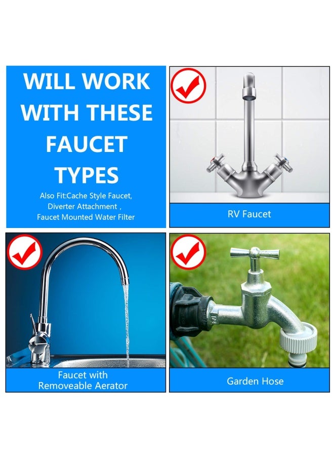 Hotop 7 Pieces Faucet Adapter Kit  Kitchen Sink Brass Aerator Adapter Male Female Faucet Adapter To Connect Garden Hose  Water Filter  Standard Hose Via Diverter - Image 4