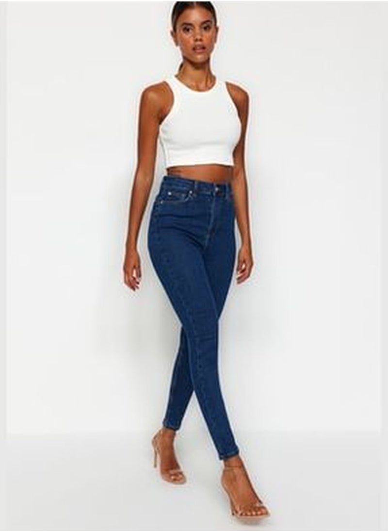 trendyol Dark Blue Push Up High Waist Skinny TWOSS23JE00078  - Image 2