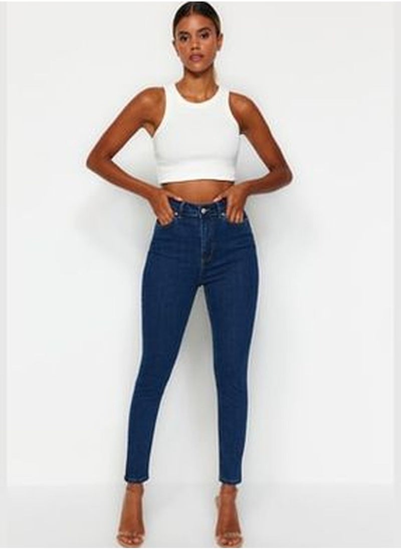 trendyol Dark Blue Push Up High Waist Skinny TWOSS23JE00078  - Image 1