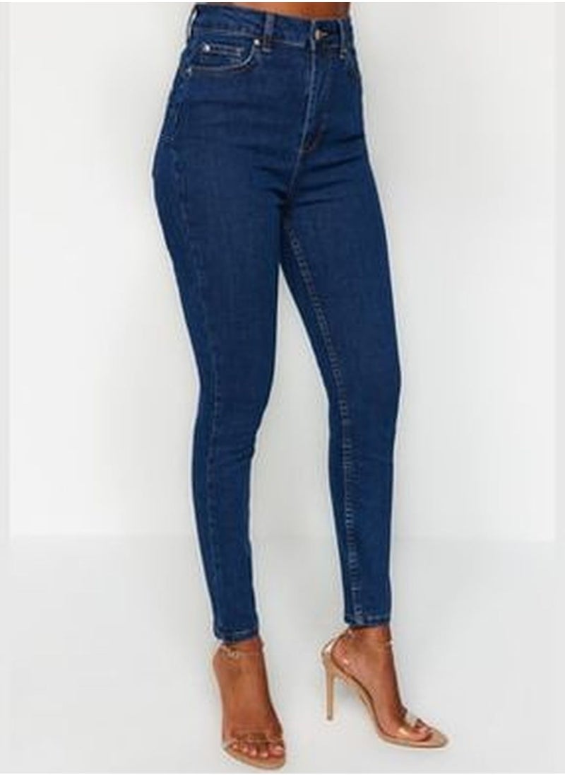 trendyol Dark Blue Push Up High Waist Skinny TWOSS23JE00078  - Image 5