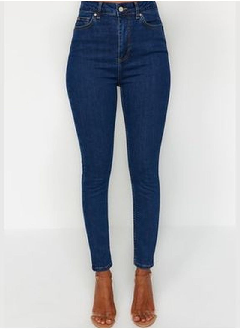 trendyol Dark Blue Push Up High Waist Skinny TWOSS23JE00078  - Image 4
