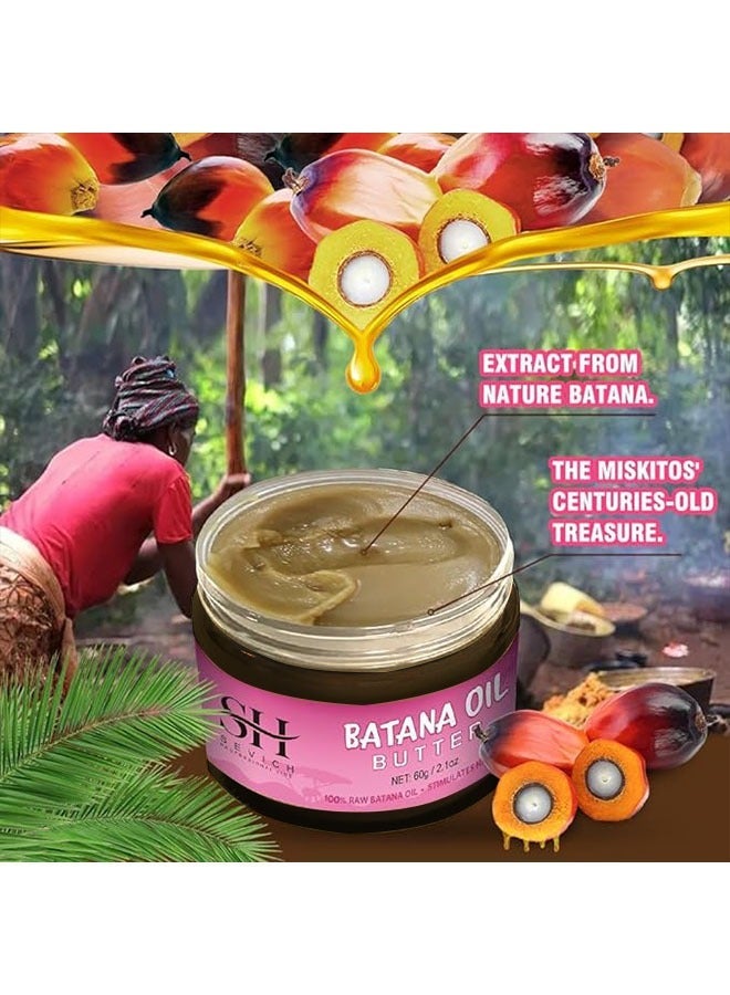 Sevich Batana Oil Butter 60g - Natural Veganic Hair Growth Oil for All Hair Types, Soothe Scalp, Repair Damaged Hair, Nourish Thin Hair, Effective Against Regional Alopecia and Hair Loss - Image 3