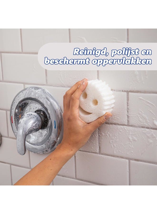 Scrub Daddy معجون الطاقة، منتج تنظيف متعدد الاستخدامات - منظف للفرن، الزجاج، المطبخ، شاشة باب الدش، الموقد، البلاط، الموقد والمزيد - مع إسفنجة سكراب مومي، بيضاء، 2 عدد (عبوة من 1)، SDPWR - Image 3