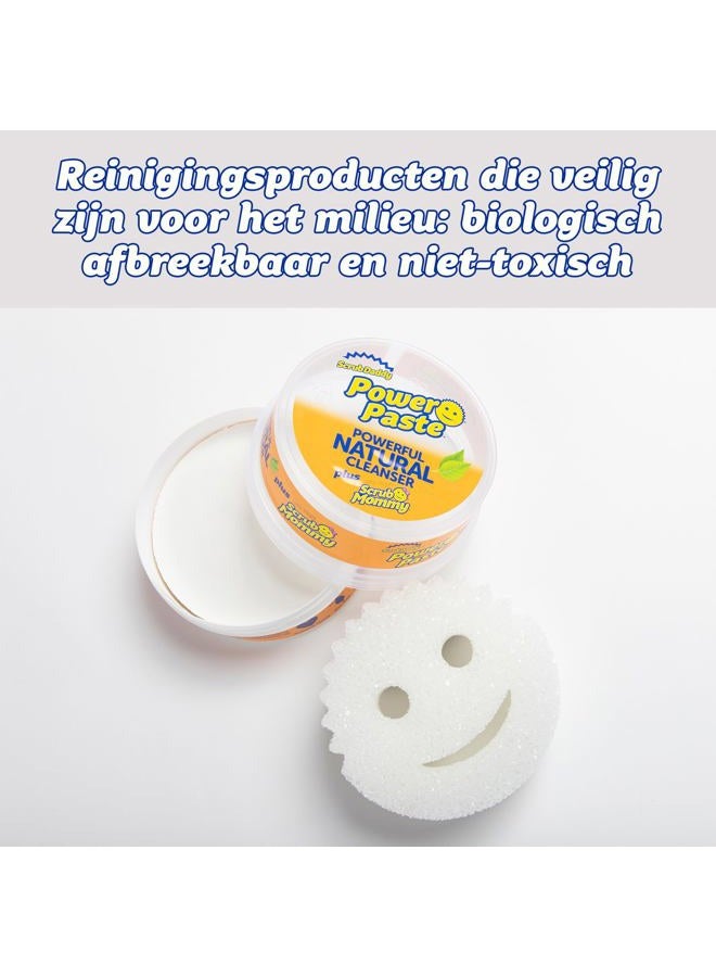 Scrub Daddy معجون الطاقة، منتج تنظيف متعدد الاستخدامات - منظف للفرن، الزجاج، المطبخ، شاشة باب الدش، الموقد، البلاط، الموقد والمزيد - مع إسفنجة سكراب مومي، بيضاء، 2 عدد (عبوة من 1)، SDPWR - Image 4