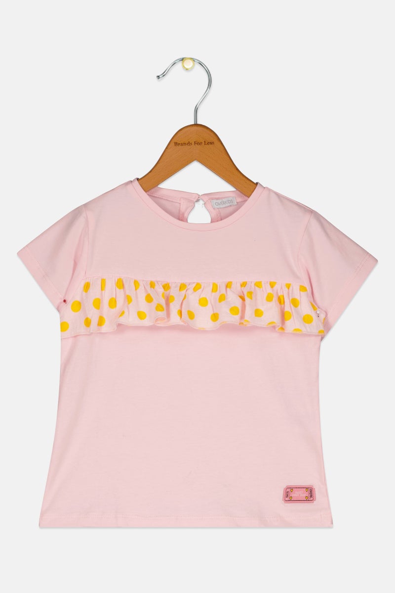 Overkids Toddlers Girl Short Sleeve Embroidered Top, Pink - Image 2